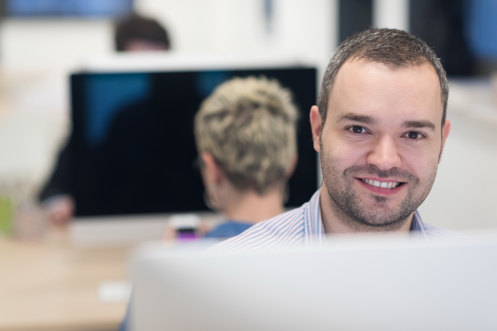 startup business, software developer working on desktop  computer at modern office-1